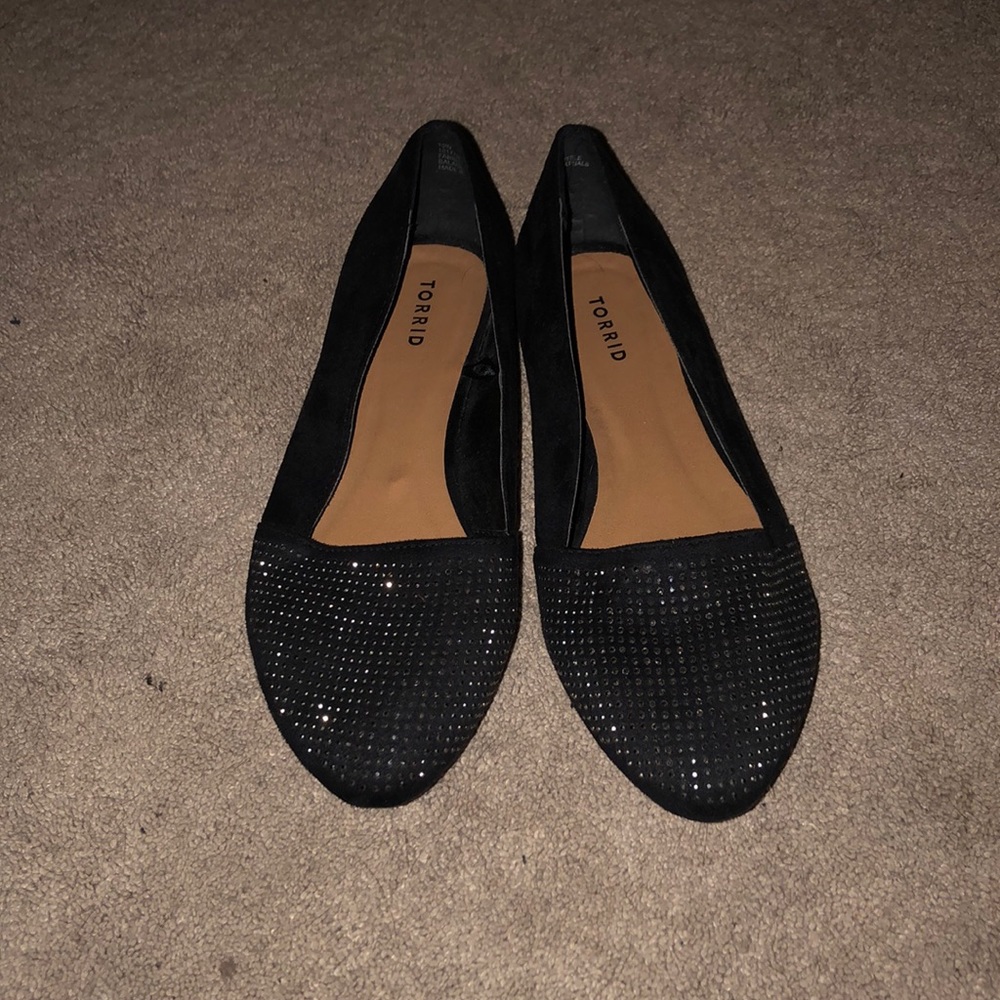 Torrid black flats with rhinestones